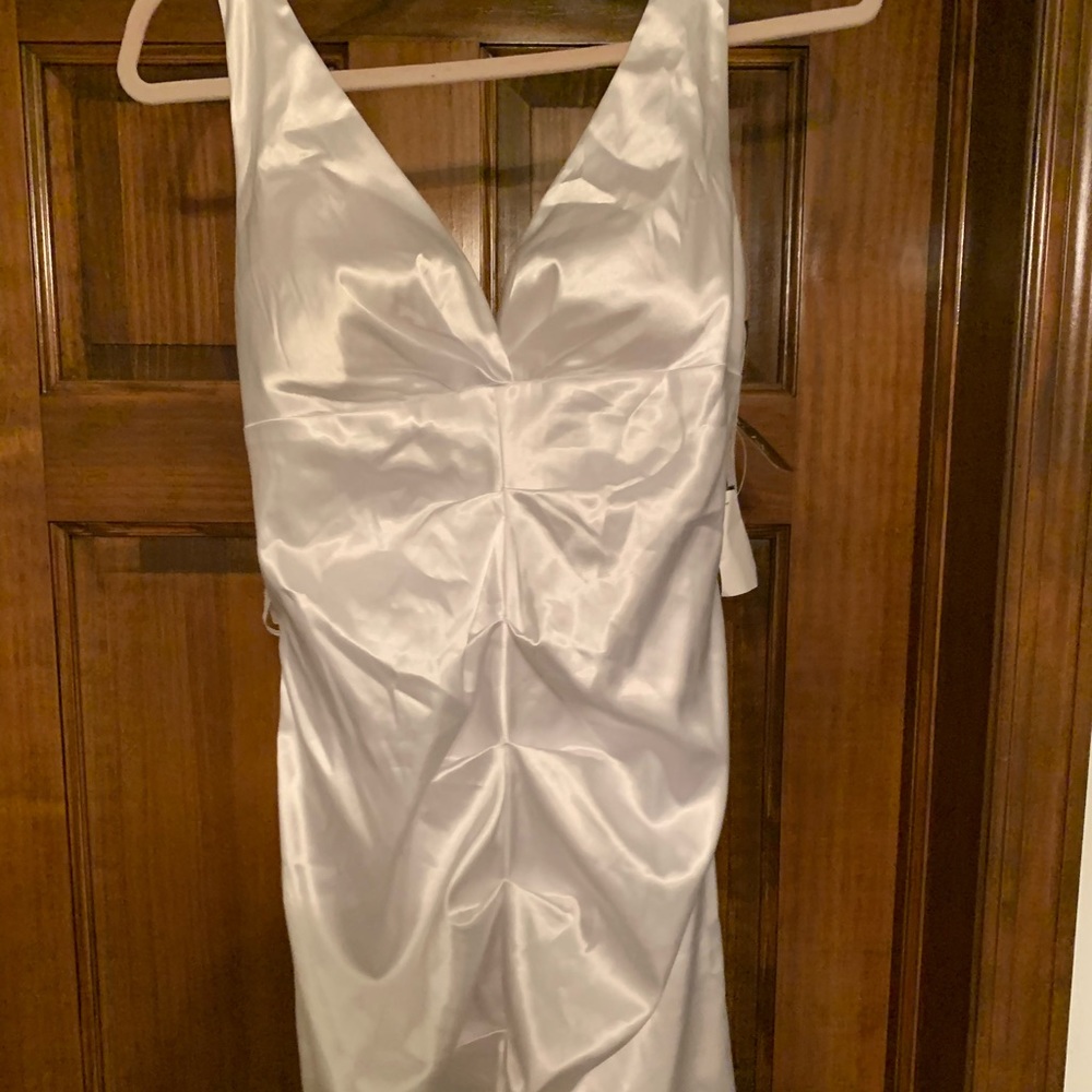 White silk dress